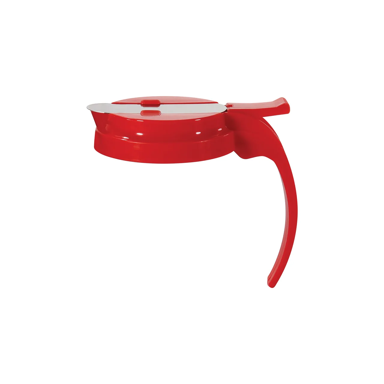 CAC China SYCP-3248R Cap for SYDP-32 & SYDP-48 Syrup Dispensers, Red Plastic, Poly Build - 1/Each