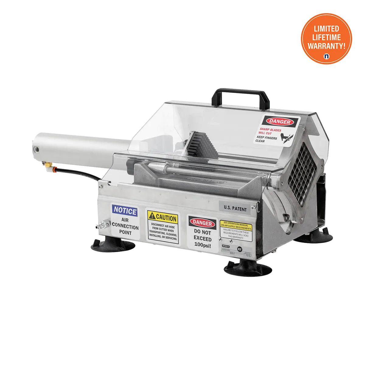 Nemco 56455-1 Airmatic FryKutter 1/4" Cut Air-Powered, 720/hr, Al/St, Countertop/Wall, Clear Guard, Soft Veg