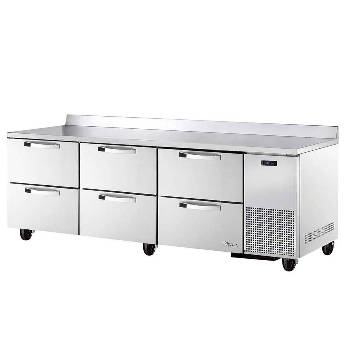True TWT-93D-6-HC~SPEC3 93" 3-Section Worktop Refrigerator w/ 6 Drawers, Stainless Steel