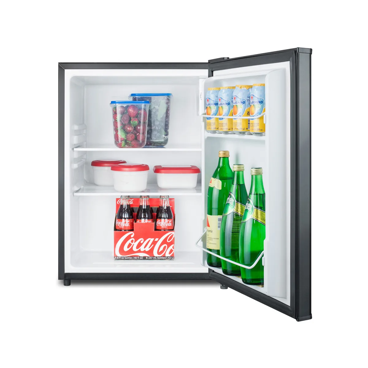 Summit FF29K 19" Freestanding Compact Refrigerator in Black w/ Glass Shelves, 2.4 cu. ft.