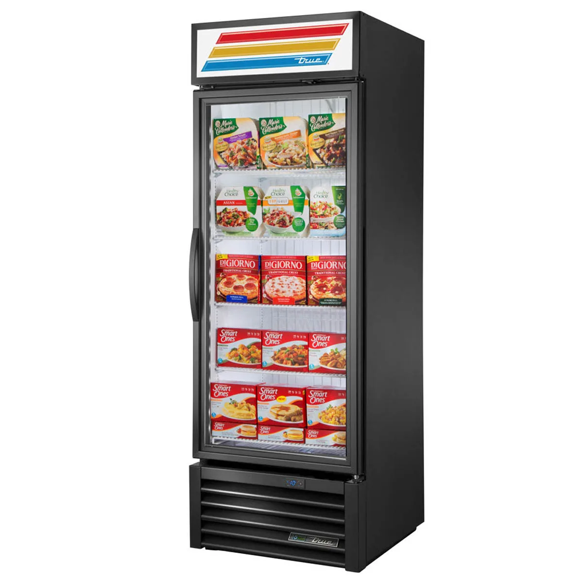 True GDM-23F-HST-HC~TSL01 27" 1 Glass Door Merchandiser Freezer in White, Health Safety Timer