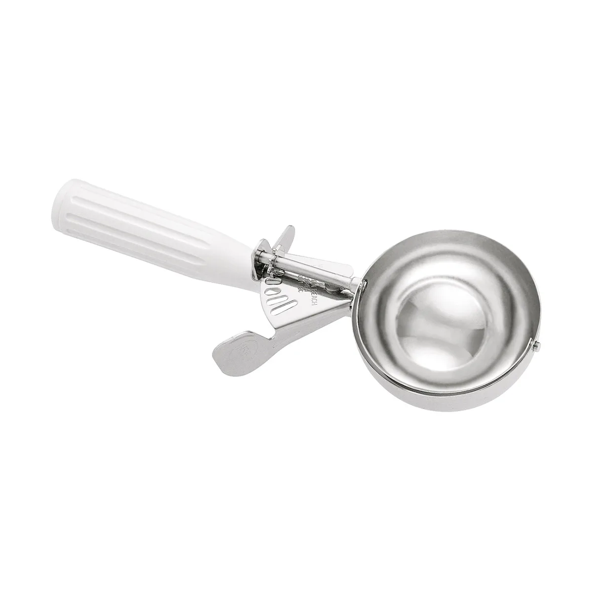 Hamilton Beach 78-06 Ice Cream Disher #6, 4-5 oz, Thumb-Press Steel Bowl, White Handle, NSF