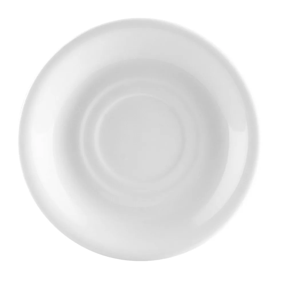 CAC China UVS-2 Saucer, 6" Dia. x 1" H Round Porcelain, White, Oven Safe - 1 Dozen