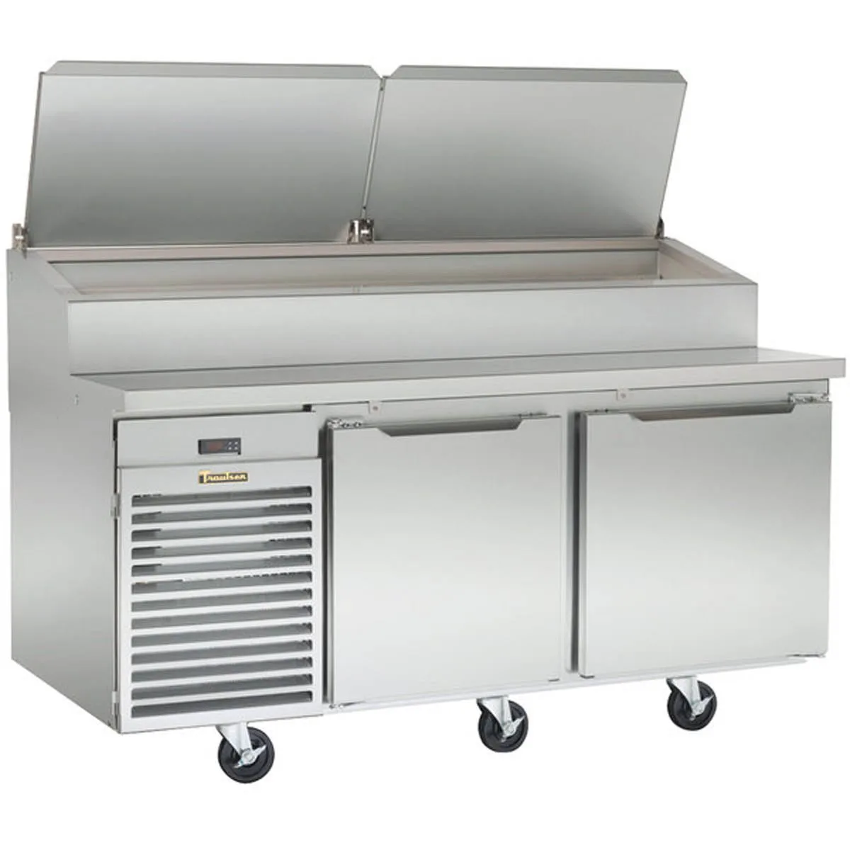 Traulsen TS072HT 72" 2-Section Refrigerated Pizza Prep Table w/ 2 Doors, (10) 1/3 Pans