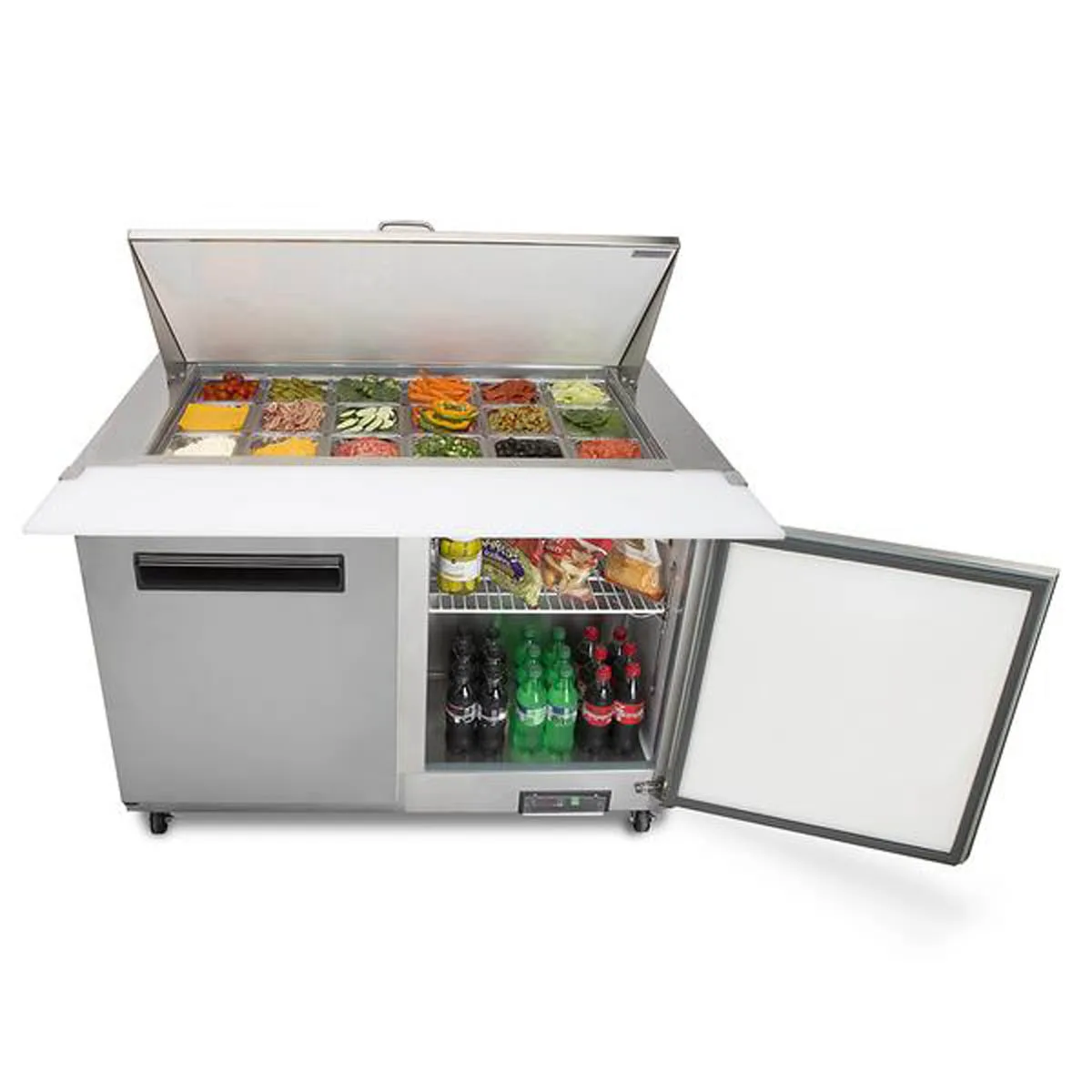 Maxx Cold MXCR48MHC 48" Mega Top Sandwich/Salad Prep Table w/ 2 Doors, 12 cu. ft. 
