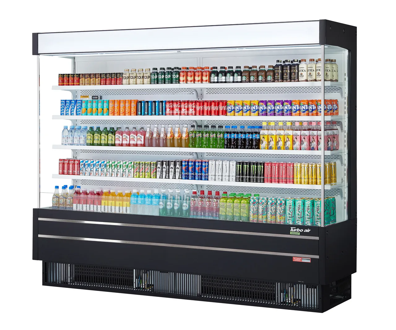 Turbo Air TOM-96SEW(B)-N 100" Vertical Open Air Merchandiser, Self-Contained, 4 Shelves