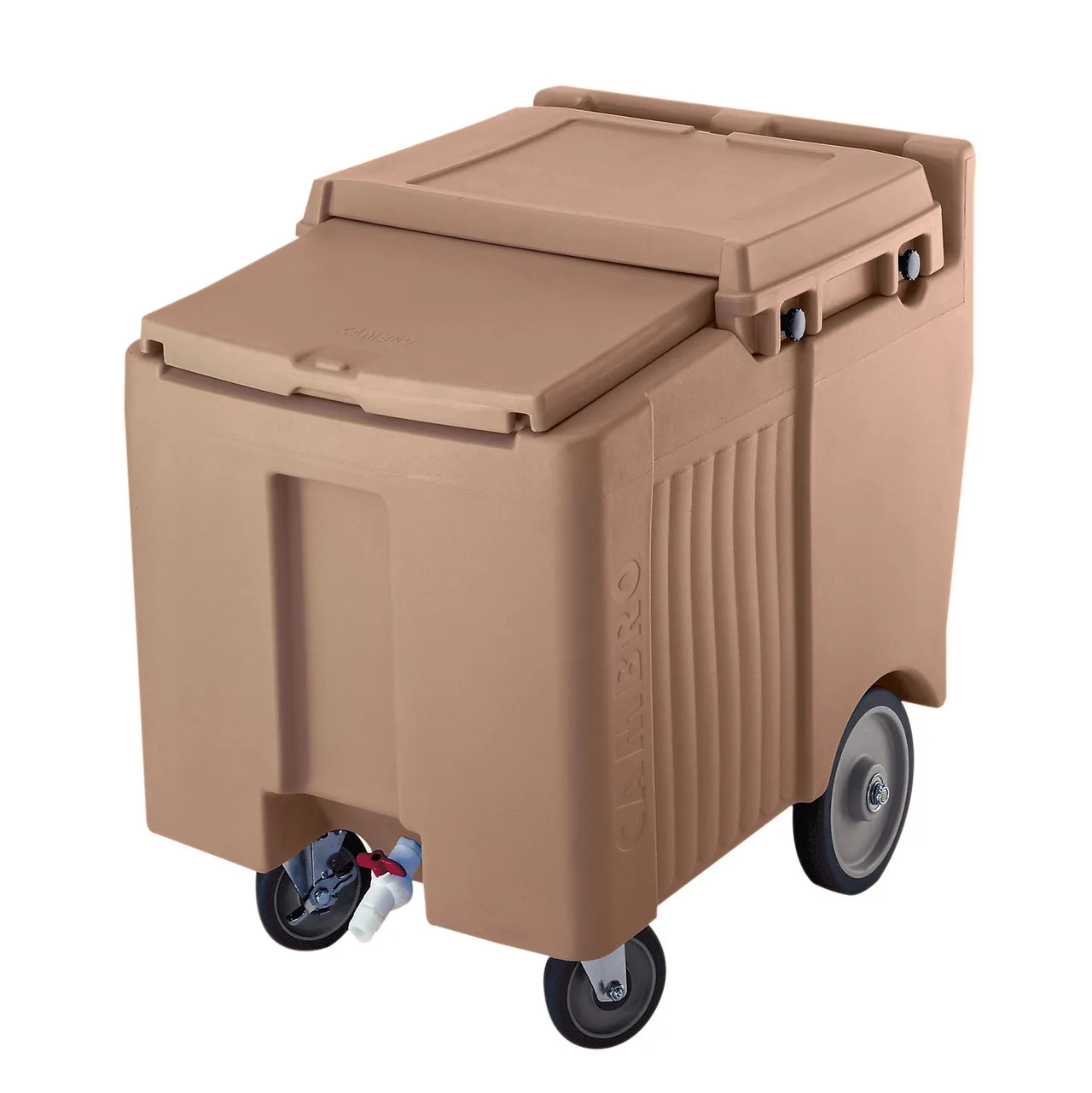 Cambro ICS125LB157 Plastic Mobile Ice Bin / Ice Caddy, 125 lb, Coffee Beige
