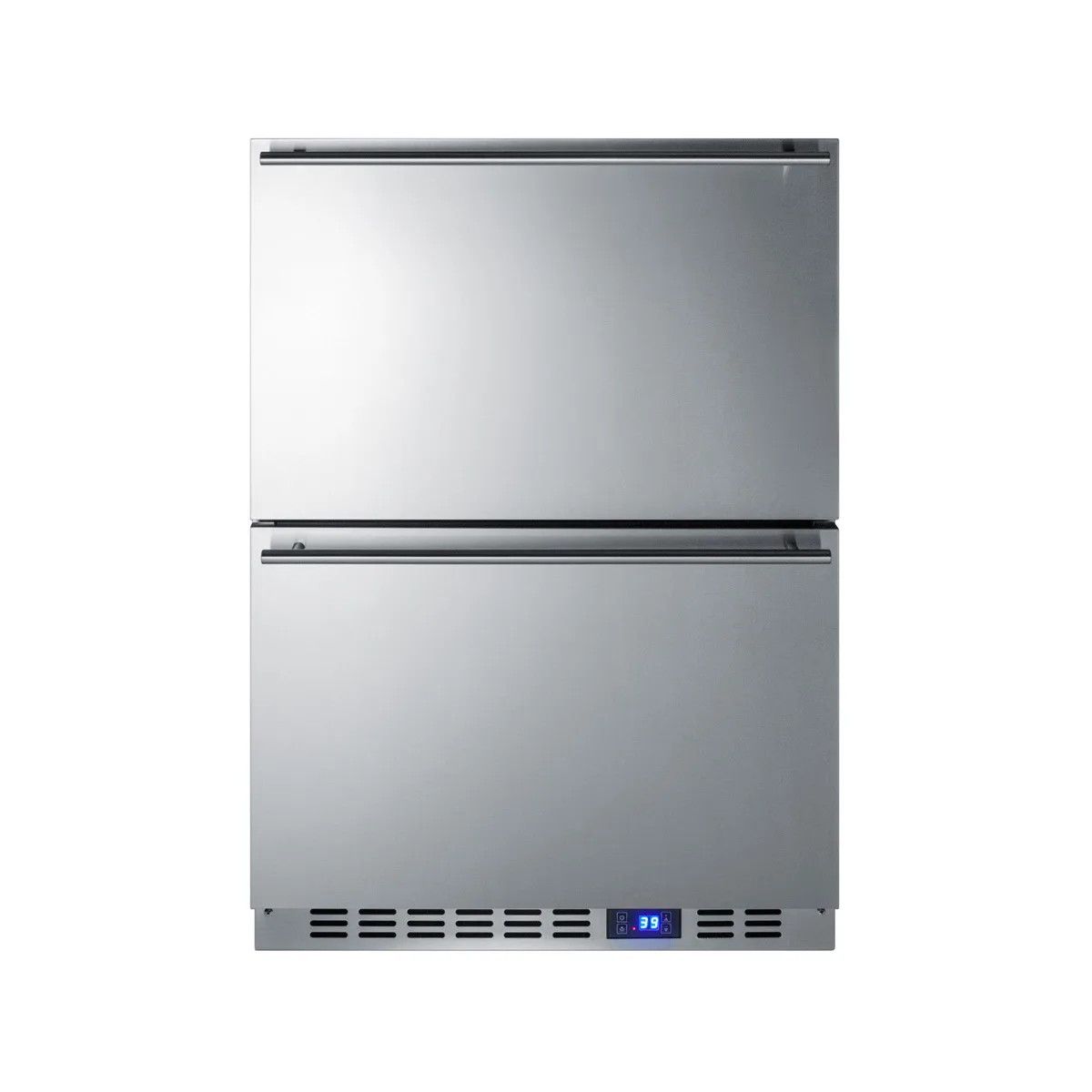 Summit FF642D 24" Built-in Undercounter Refrigerator in Stainless Steel, w/ 2 Drawers, 3.4 cu. ft.