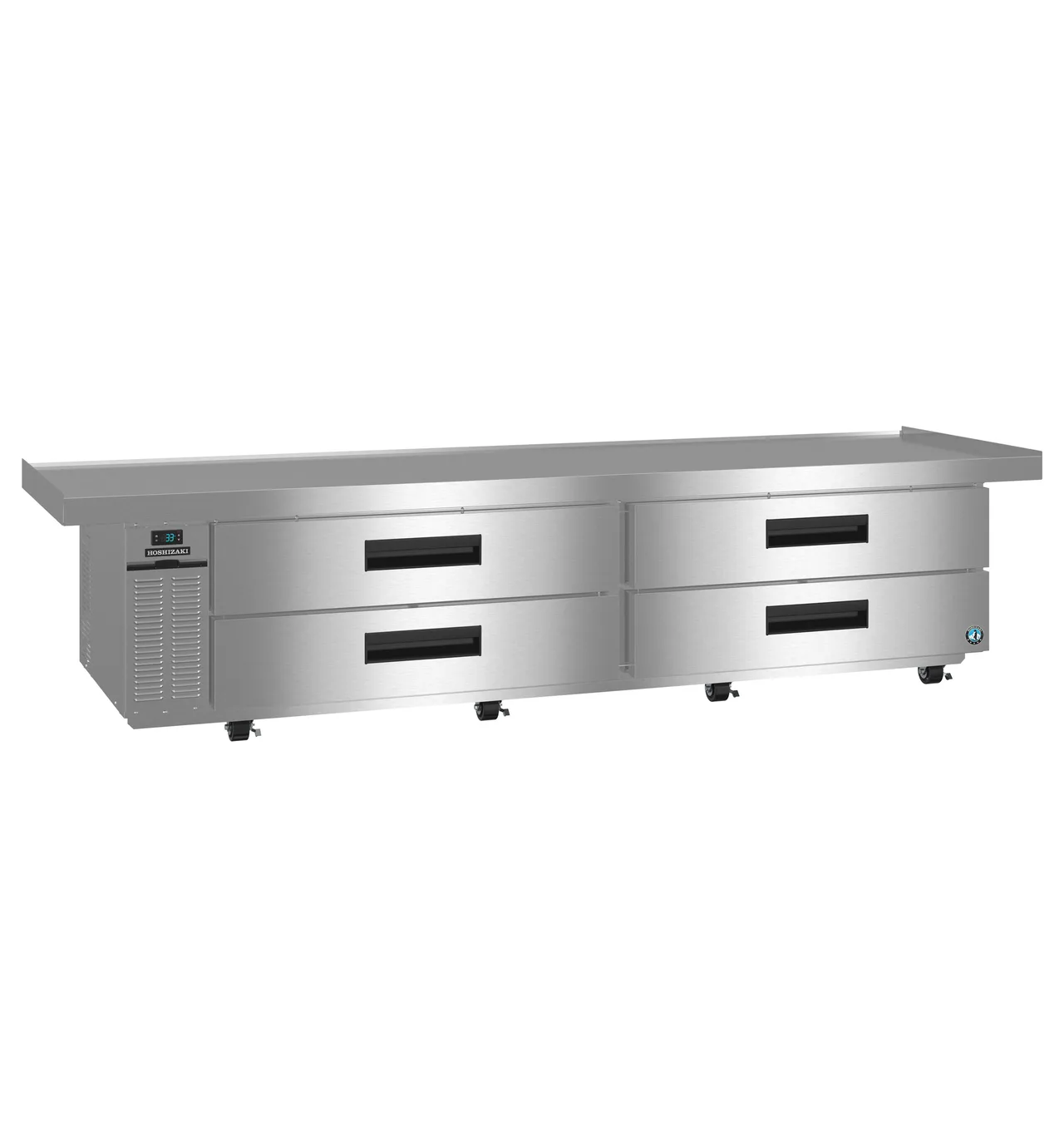 Hoshizaki CR110B-L 110" 4 Drawers Refrigerated Chef Base, Stainless Steel Top, 1/5 HP, ENERGY STAR®