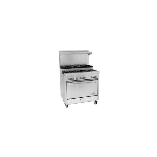 Comstock-Castle FSU318 24" Gas Restaurant Range, (4) Open Burners w/ (2) Step-Up, (1) Space Saver Oven, 121.000 BTU