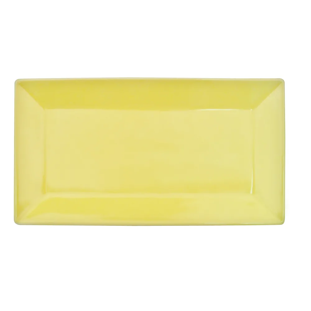 CAC China KC-13-SFL Sunflower Platter 11.5"L x6.25"W x1"H Rect Ceramic Dishwasher Safe - Dozen