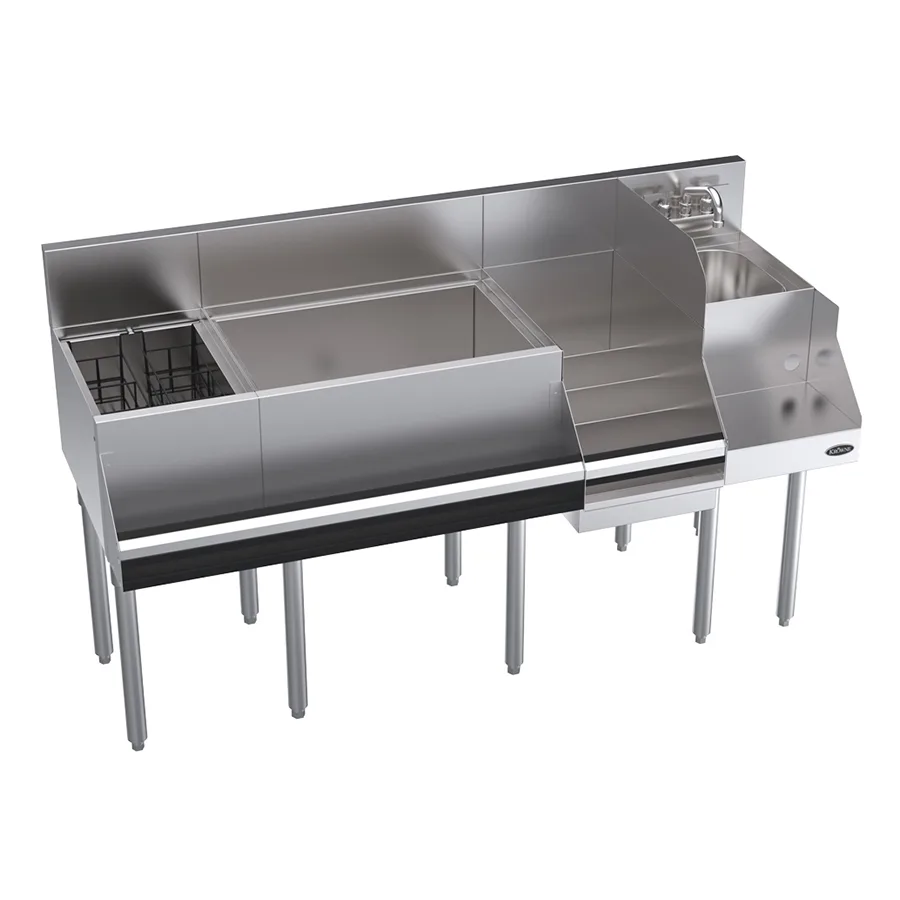 Krowne KR24-W60E-10 60" Blender Station Underbar Ice Bin/Cocktail Station w/ 10 Circuit - 92 lbs