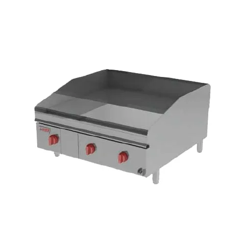 Lang 236ZTD 36" Countertop Gas Griddle, Snap-Action Thermostats, 1" Steel Plate, 105.000 BTU