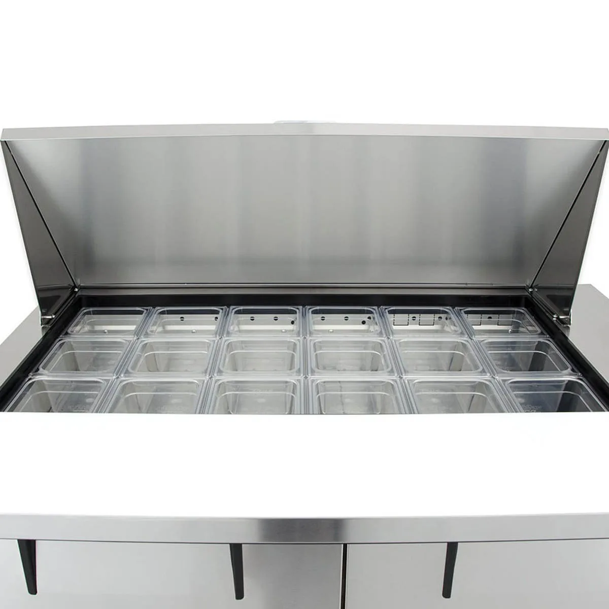 True TSSU-48-18M-B-HC 48" Mega Top Sandwich/Salad Prep Table w/ 2 Doors 18 Pans