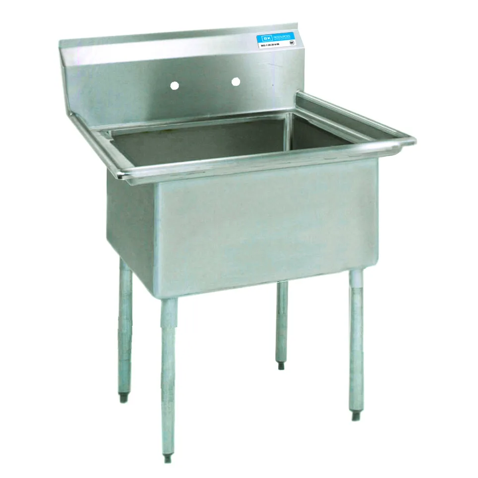 BK Resources ES-1-18-12 One Compartment Sink, 23"W X 23-13/16"D X 43-3/4"H