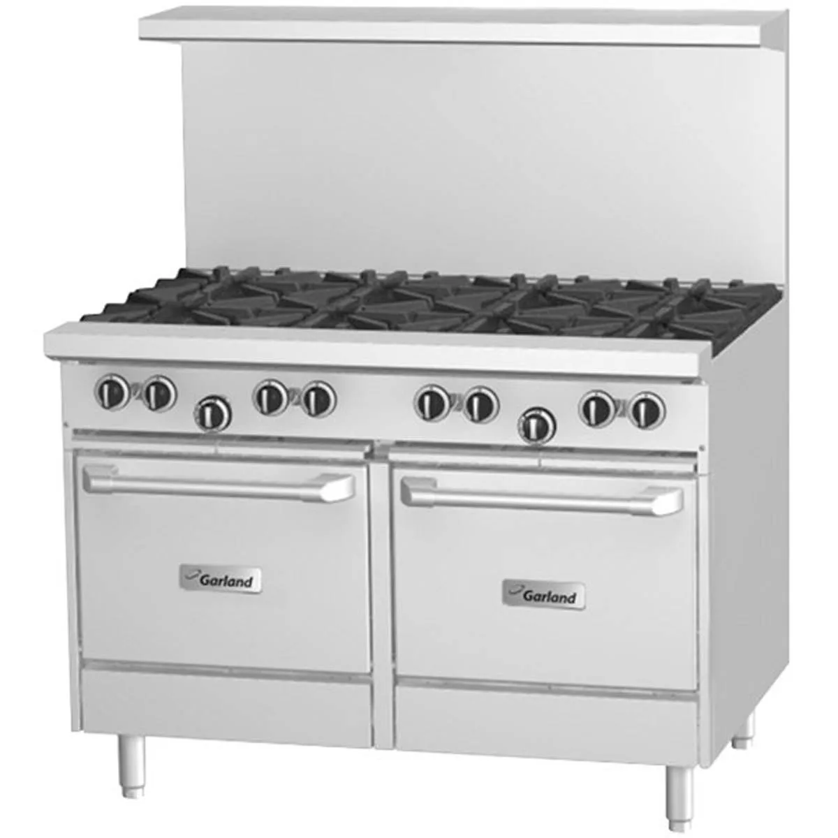 Garland US Range G48-8SS 48" Gas Restaurant Range w/ (8) Open Burners, (2) Cabinet Bases, 264.000 BTU