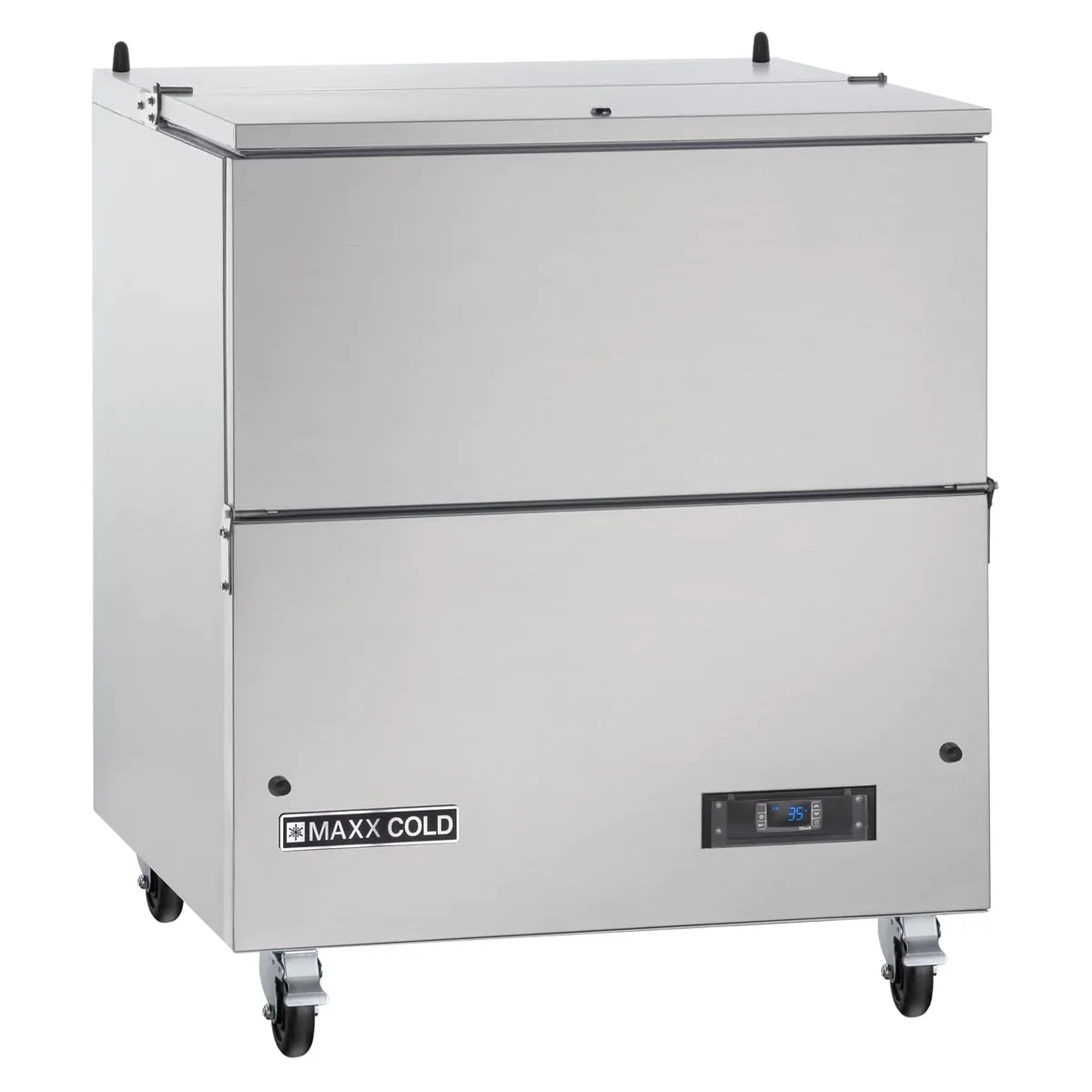 Maxx Cold MXMC34HC 34" Single Sided Milk Cooler, Cold Wall, 8 Crates Capacity