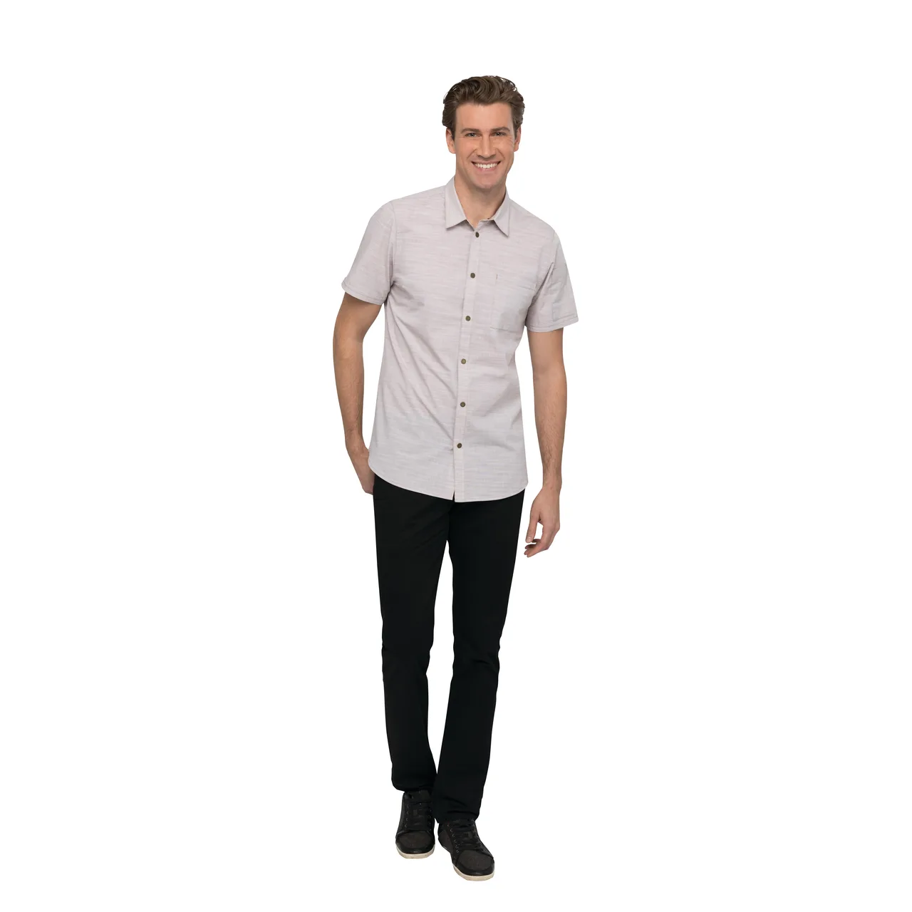 Chef Works SHC01-TAU-XL Cook's Shirt, Unisex XLarge, Taupe, Short Sleeve, Snap Front, Poly/Cotton