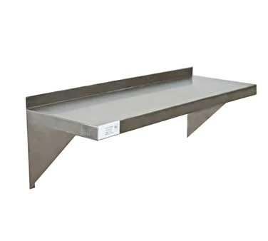 Serv-Ware SSWS1424-CWP-V 24" W x 14" D Stainless Steel Wall-Mounted Shelf, 18 Gauge, 400 Series