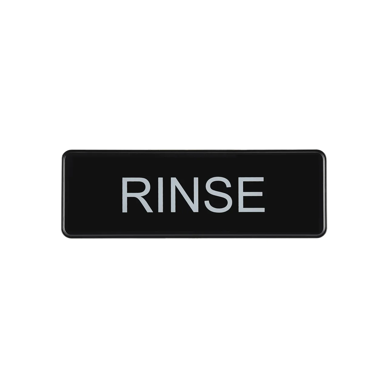 CAC China SCE3-RS08 Compliance Sign, 9" x 3", English, Rinse, Heavy-Duty Plastic, Black