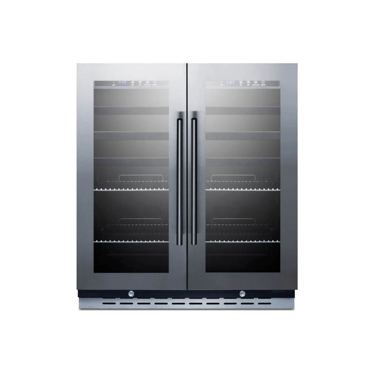 Summit SWBV3067B 30" Glass Door Wine Refrigerator, Dual Temperature, 33 Bottles
