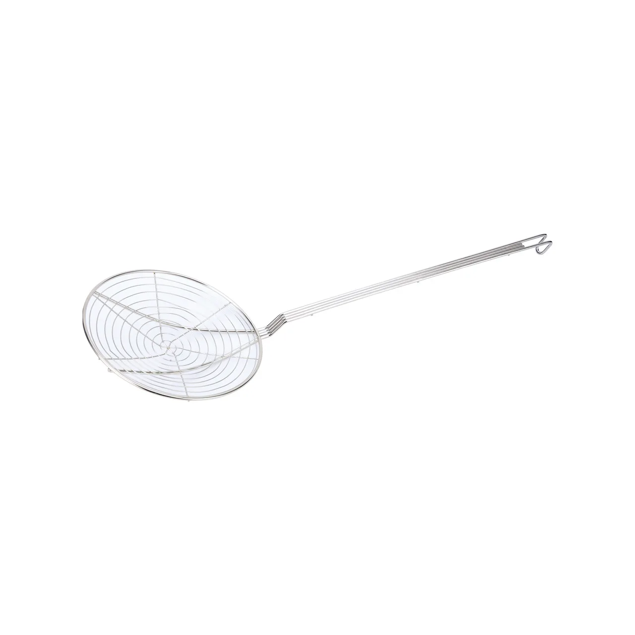 CAC China SKSP-09 Spiral Kitchen Skimmer, 9" Diameter Round Bowl, Nickel-Plated Finish
