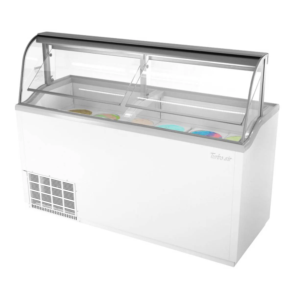Turbo Air TIDC-70W-N 68" Ice Cream Dipping Cabinet w/ Curved Sneeze Guard