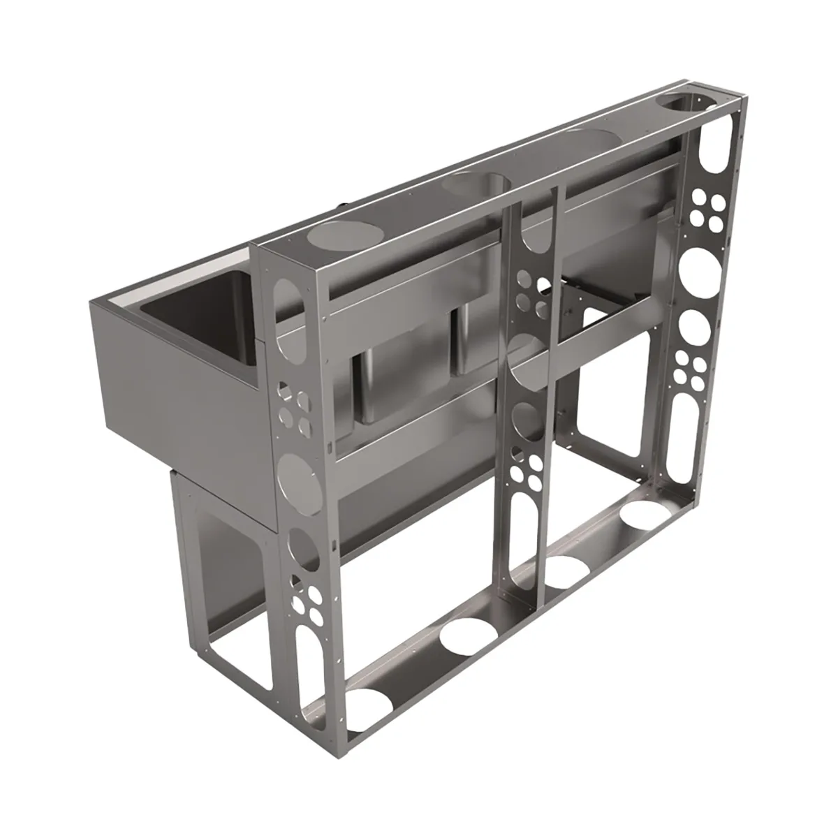 BK Resources UBDW-21-348LS Underbar Sink Units, 3 Compartment with Left Drainboard