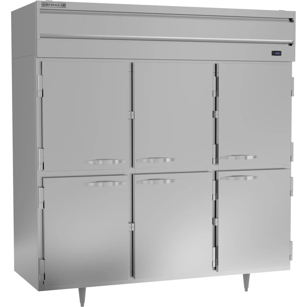 Beverage Air PF3HC-1AHS 78" Three Section Reach-In Freezer w/ 6 Half Solid Doors, Aluminum Interior, 68 cu. ft.