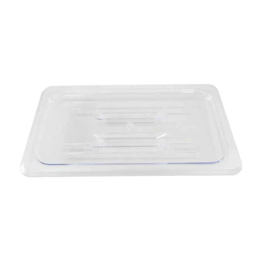 Omcan USA 80023 1/3 Size Clear Polycarbonate Pan Cover, Flat Lid, 12-4/5" x 6-15/96", NSF