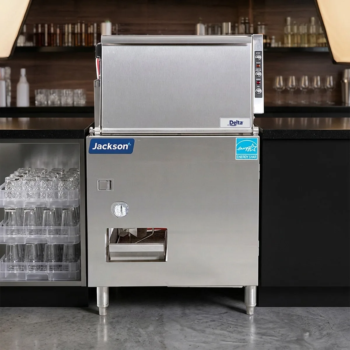 Jackson WWS DELTA 5-E 24-1/2" Door Type Undercounter Glasswasher, Low Temp - 1404 Glass/Hr - 115V