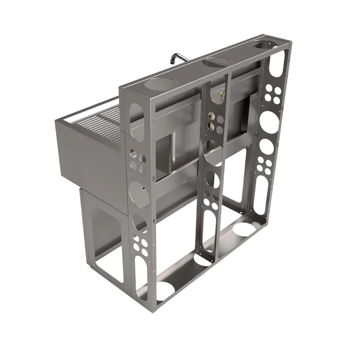 BK Resources UBDW-18-236RS Underbar Sink Units, 2 Compartment with Right Drainboard