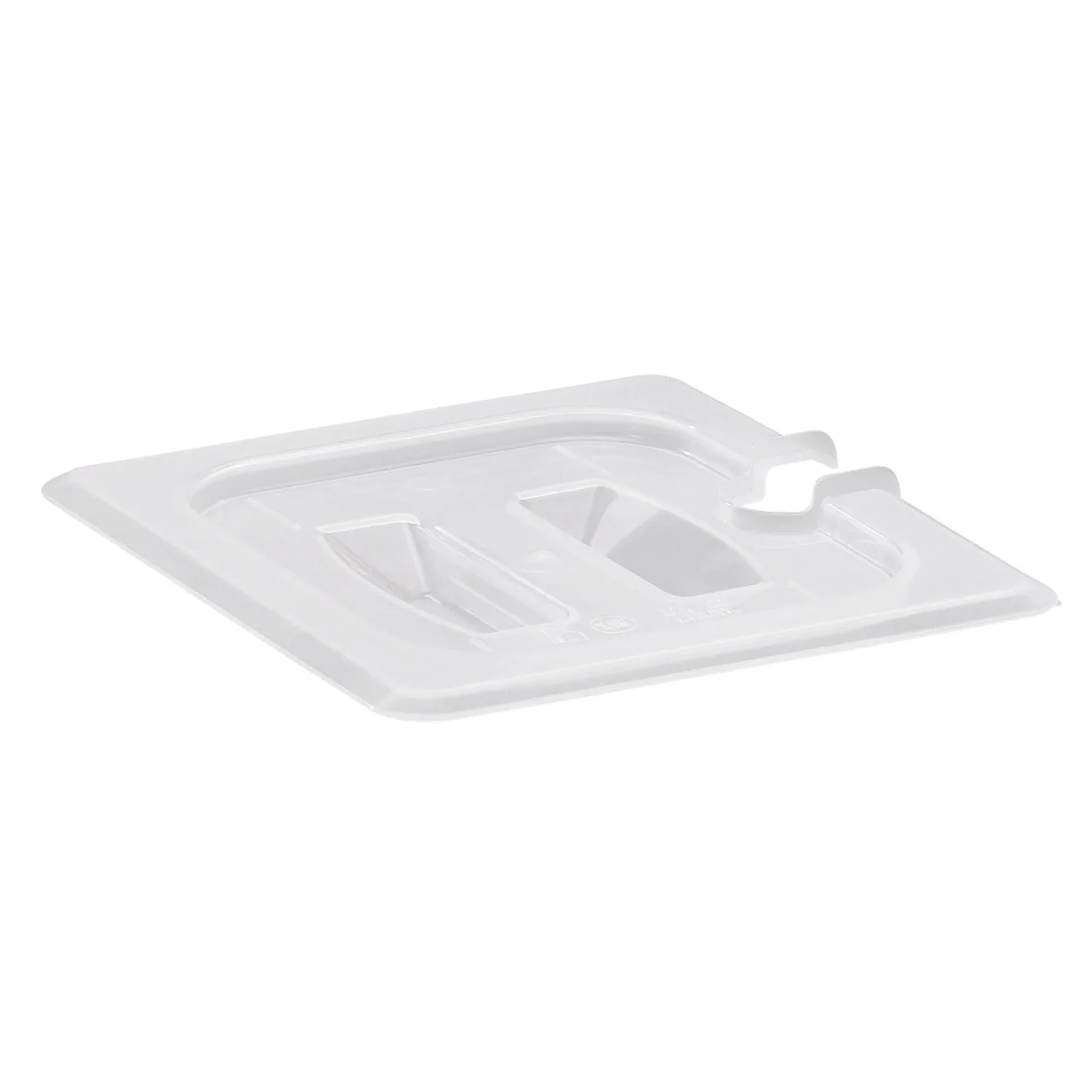 Cambro 60PPCHN190 1/6 Clear Polypropylene Pan Cover with Handle, Spoon‑Notched Slot, NSF