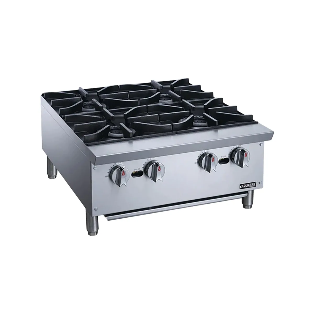 Dukers DCHPA24 24" Countertop Gas Hotplate with (4) Burners, Manual Controls, 112.000 BTU