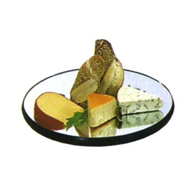 Lakeside 276 Mirror Tray – Round 22" Rimless 1/4" Glass, Wood Backing, Black Vinyl Edge, Made in USA