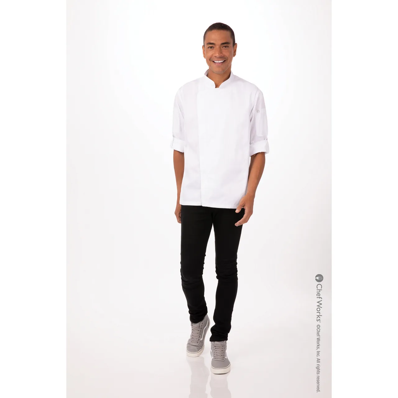 Chef Works BCLZ008-WHT-6XL Men'S Hartford Chef Coat, White, 6XL, Poly/Cotton