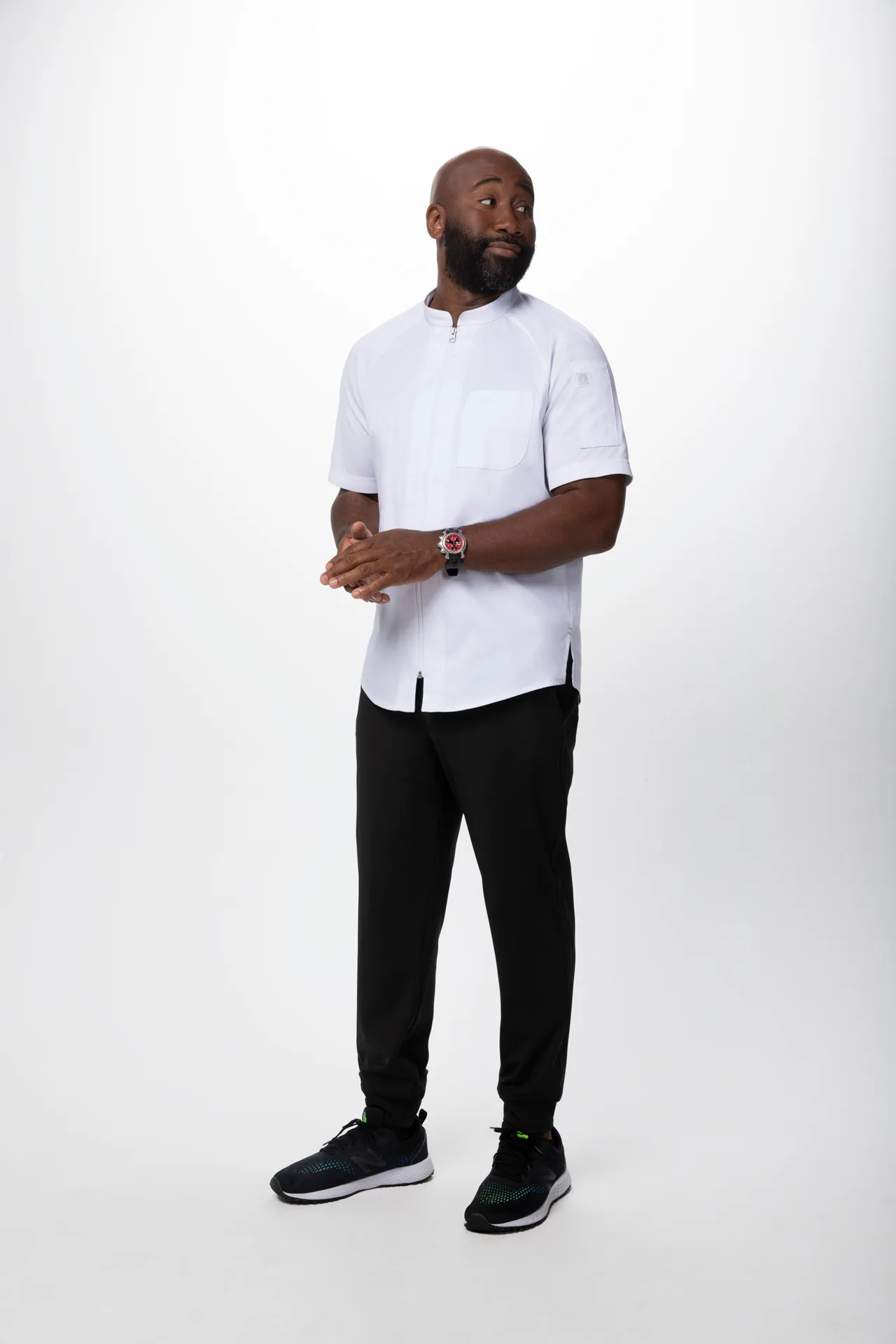 Chef Works CBZ04-WHT-S Arcadia Chef Coat, Short Sleeve, White, S, 62/38 Poly/Cotton