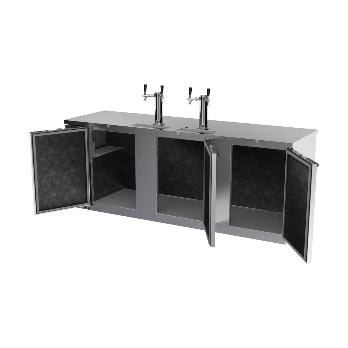 Beverage Air DD94HC-1-S 95" Draft Beer Cooler w/ 5 Kegs, 37.82 cu. ft., 2 Dual-Tap Towers