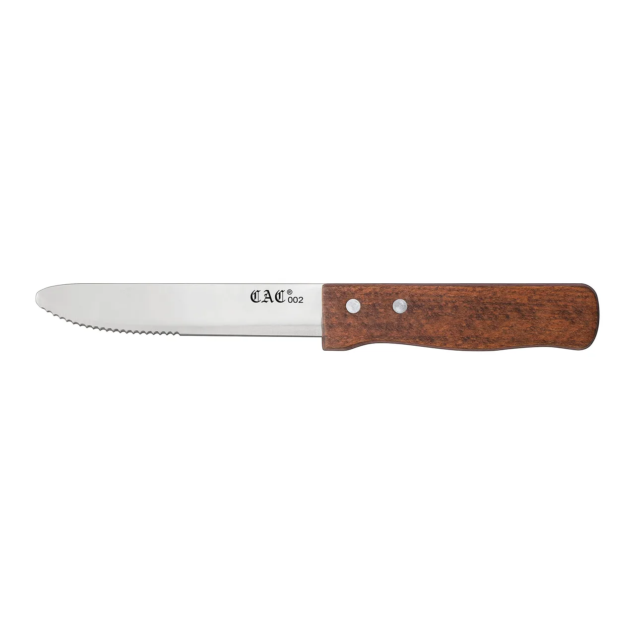 CAC China KWSK-50 Jumbo Steak Knife, 5" Stainless Steel Blade, Wood Handle, Sold per 1 Dozen