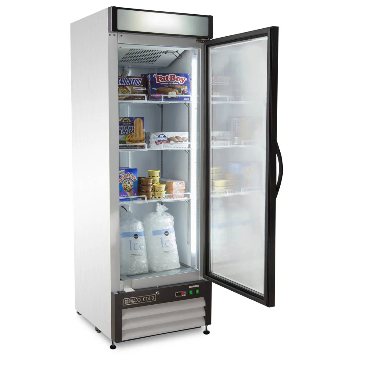 Maxx Cold MXM1-16FHC 25" 1 Glass Door Freezer Merchandiser in White, 16 cu.ft.