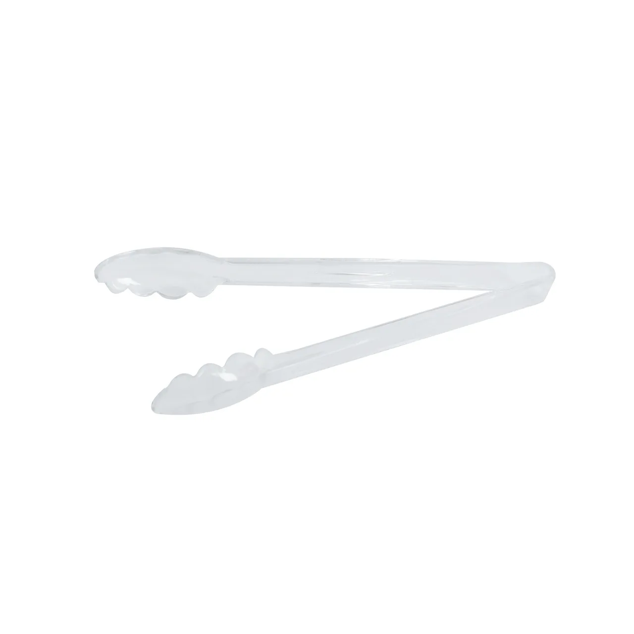 CAC China UTKU-12C Utility Tongs – 12"–13" Length, Clear Plastic Construction, Non‑Coated Handle