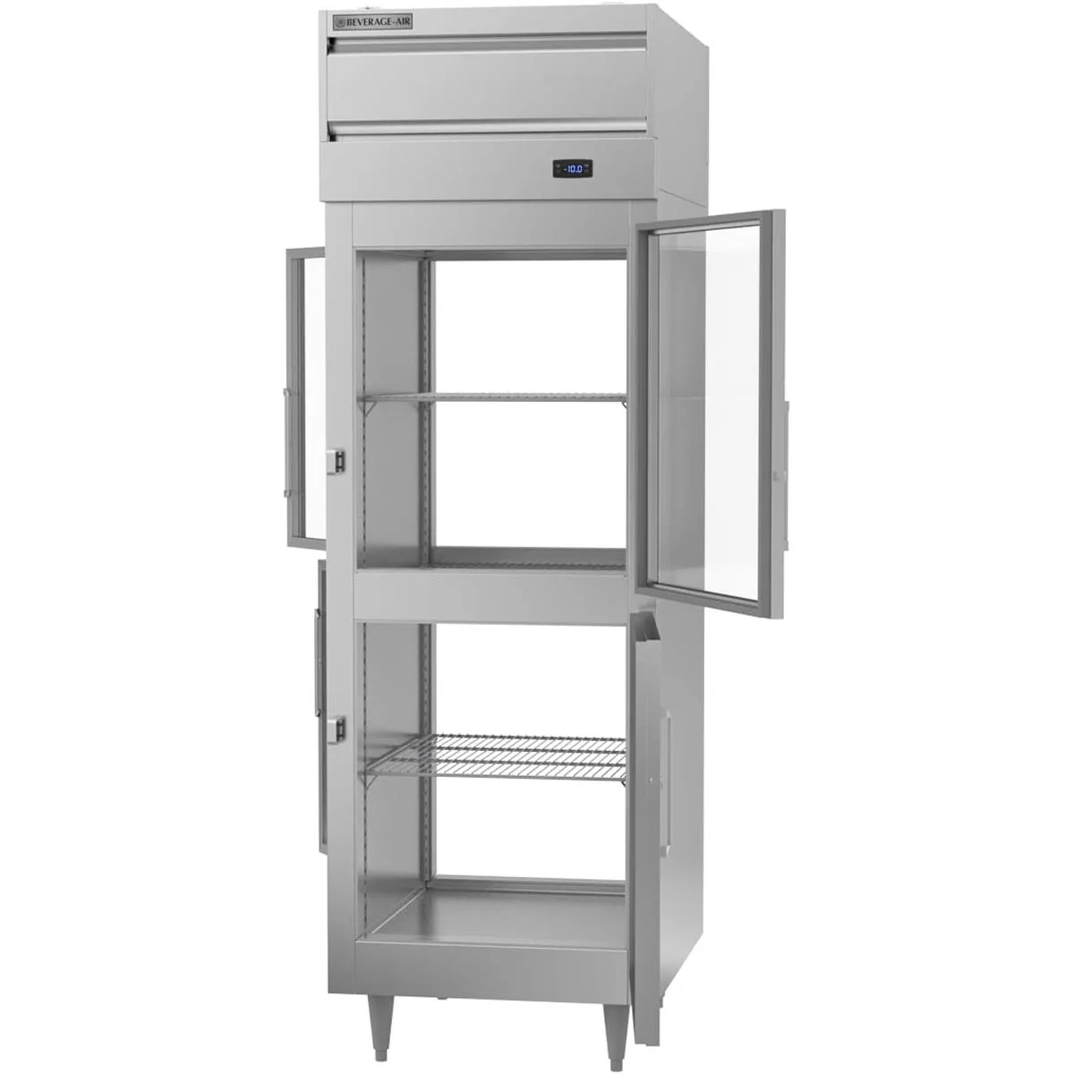 Beverage Air PFD1HC-1BHG 27" One Section Pass-Thru Freezer w/ 4 Glass Half Doors, 23 cu. ft.