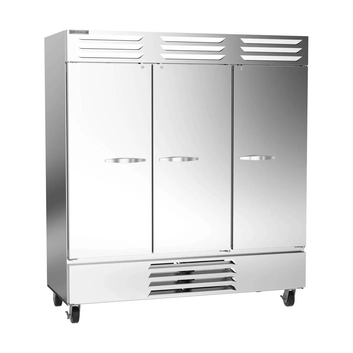 Beverage Air FB72HC-5S 75" 3-Solid Door Reach-In Freezer, Bottom Mount, 68.43 cu. ft., Stainless Steel Front
