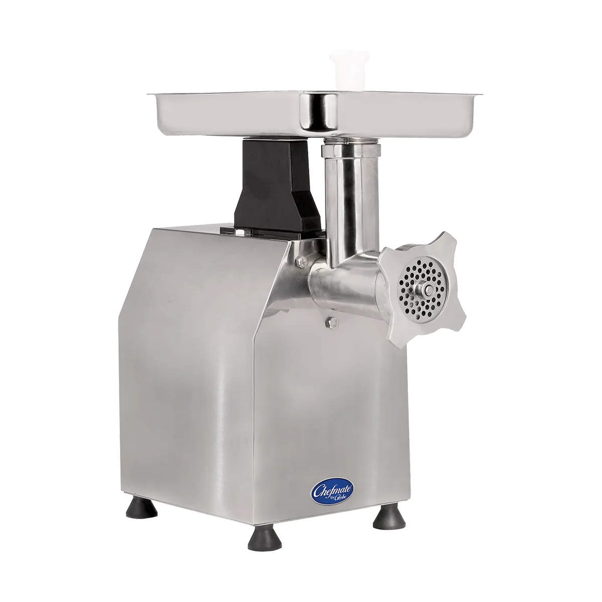Globe CM12 Countertop Electric Meat Grinder – 1 HP, 250 lbs/hr, #12 Hub, 170 RPM, 1/4” & 5/16” Plates, Chefmate™ Chopper
