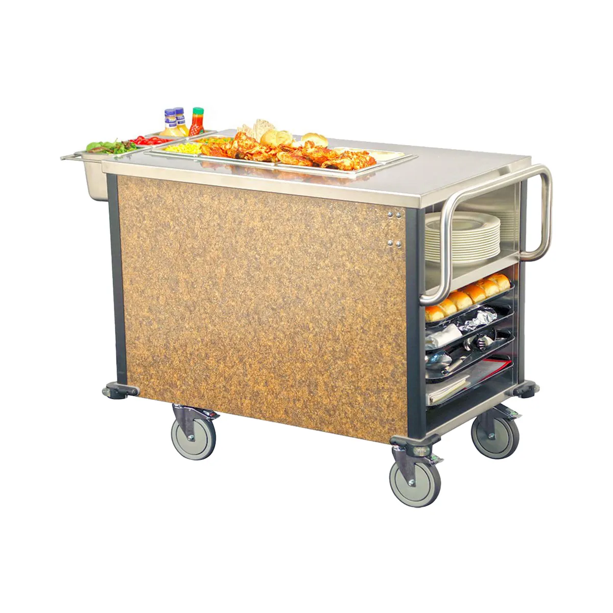 Lakeside 6754 26" Mini SuzyQ Hot Food Cart, (1) 4/3 Size 6" Deep Hot Well