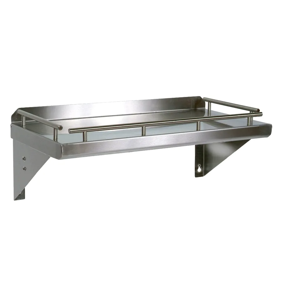 John Boos GRWS48 Cucina Mensola Grande Stainless Steel Wall-Mount Shelf - 48"W x 12"D