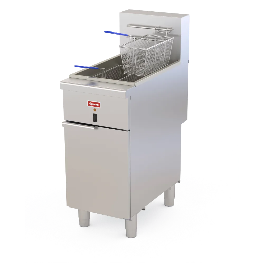 Omcan USA 48554 16" Floor Model Electric Full Pot Fryer, 50 lbs