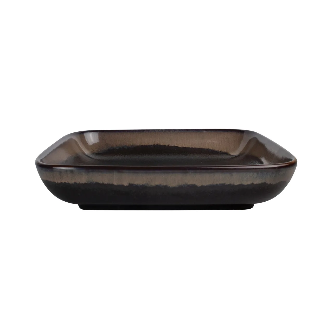 CAC China VEN-SQ3 - Venus Pasta Bowl, 8" Square, 32 oz Porcelain, Black/Desert Beige, 1 Dozen