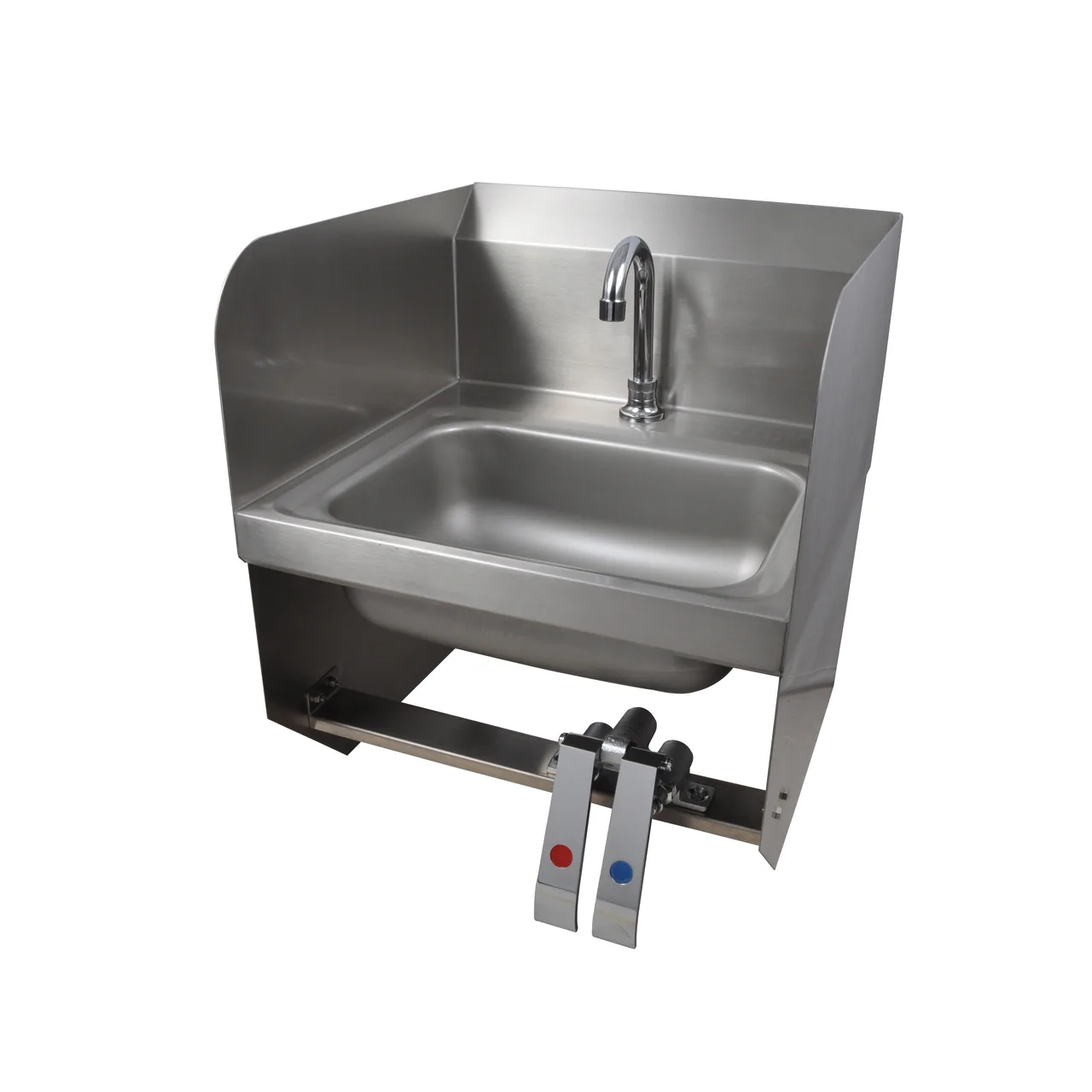 BK Resources CP-D1410SS-KV-PG 14" Wall Mounted Hand Sink w/Faucet & Knee Valves - Premier Case Pack