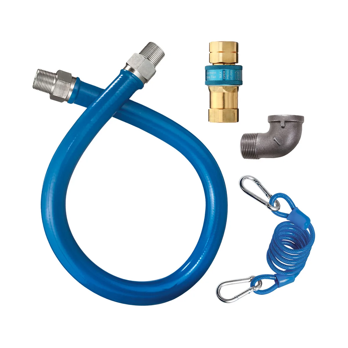 Dormont 1675BPQR24BX SnapFast 24" Gas Connector Kit w/ Elbow and Restraining Cable, 3/4" Dia., in Box